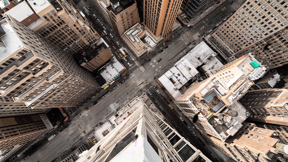 new york aerial photo cityscape with traffic gif