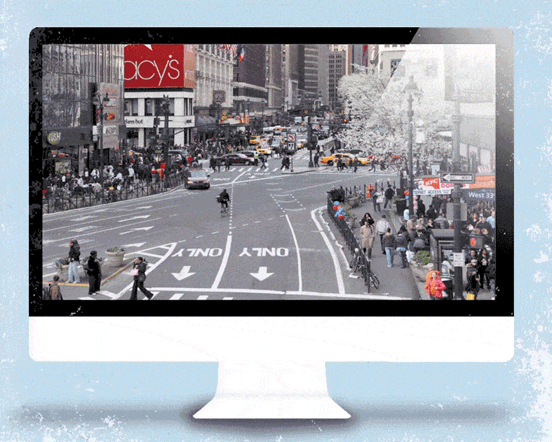 NYC streetscape pop up augmented reality gif